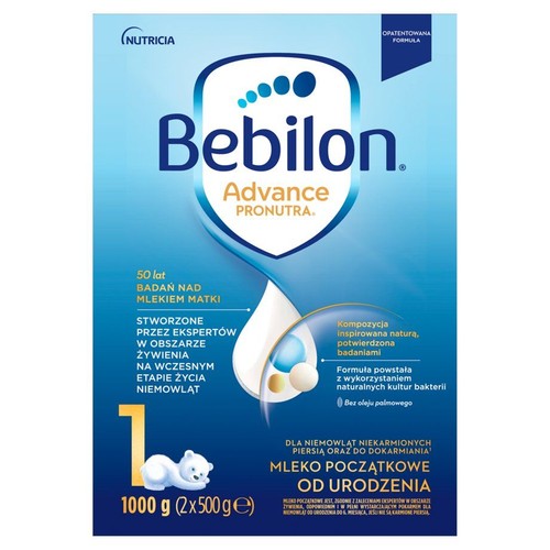 Advance Pronutra mleko początkowe 1 od urodzenia Bebilon 2 x 500 g