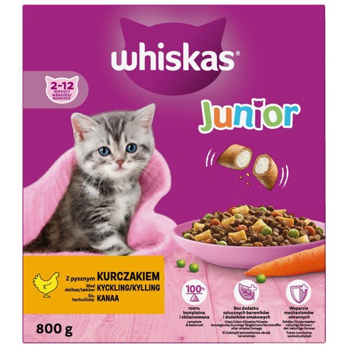 Karma sucha z kurczakiem dla kociąt Whiskas 800 g