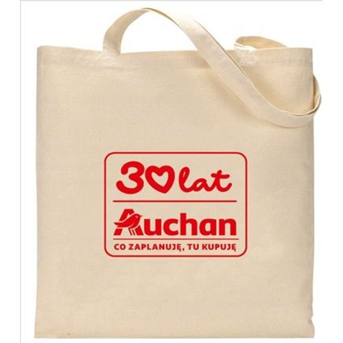 Torba zakupowa bawełniana "30 lat Auchan" 38 x 42 cm Auchan 1 sztuka