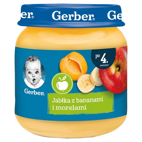 Jabłka z bananami i morelami po 4 miesiącu Gerber 125 g