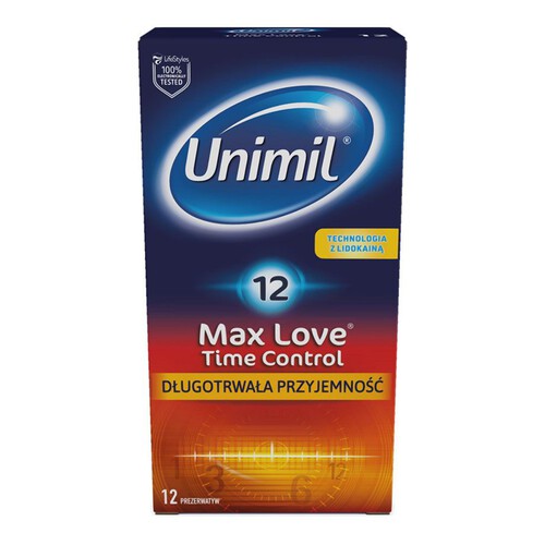 Prezerwatywy Max Love Time Control   Unimil 12 sztuk