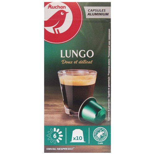 Kawa mielona Lungo kapsułki Auchan 10 kapsułek