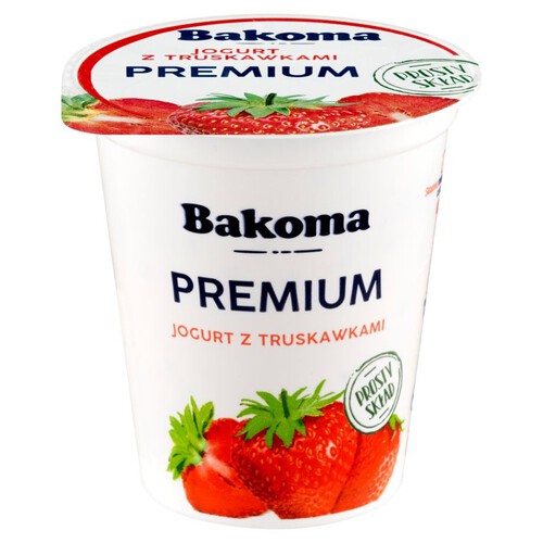 Premium Jogurt z truskawkami Bakoma 140 g