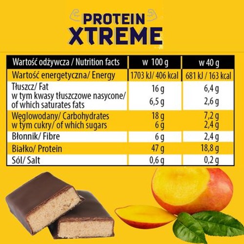 Baton proteinowy Xtreme Protein mango Dobry Squad 40 g