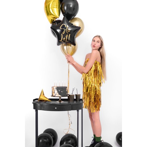 Balon foliowy Sto Lat! 40cm czarny (1 op. / 1 szt.) PartyDeco 1 sztuka