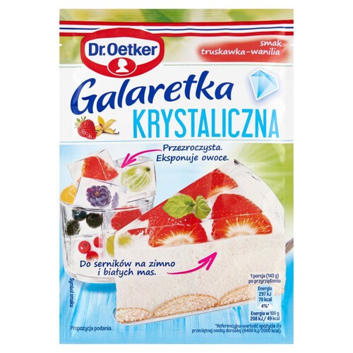 Galaretka krystaliczna o smaku truskawkowo-waniliowym Dr. Oetker 72 g