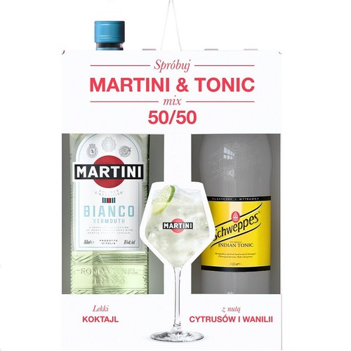 Wermut biały wytrawny Martini Fiero + tonik Schwepps alk. 14,5% obj. Bacardi Zestaw