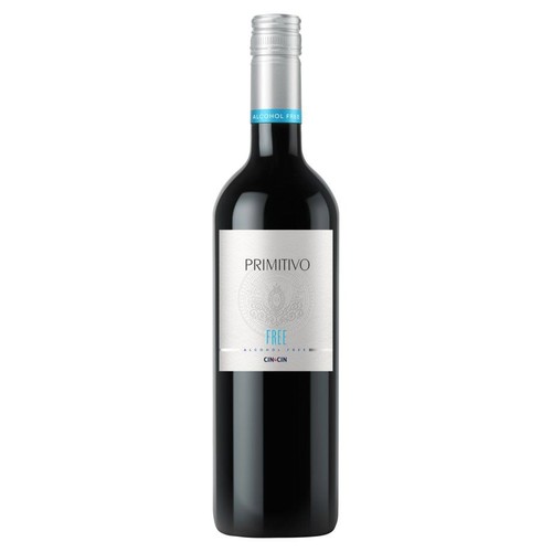 Wino niemieckie bezalkoholowe czerwone półwytrawne Primitivo alk. 0,0% obj. Cin&Cin 750 ml