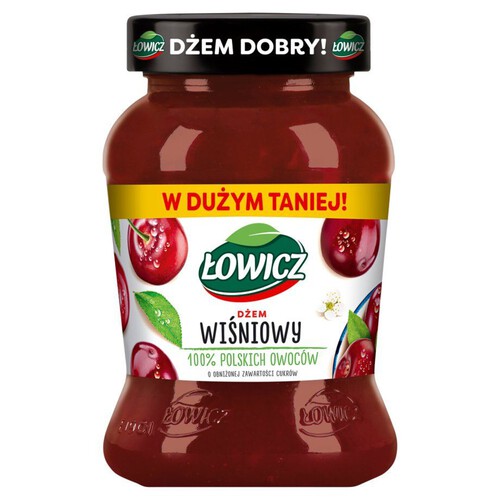 Dżem wiśniowy o obniżonej zawartości cukrów Łowicz 450 g