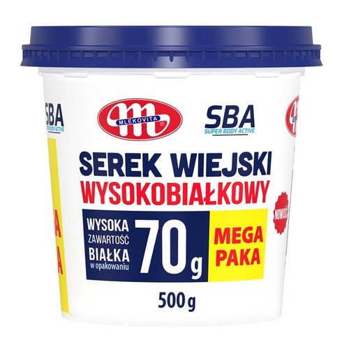 Serek wiejski wysokobiałkowy 70g białka Mlekovita 500 g