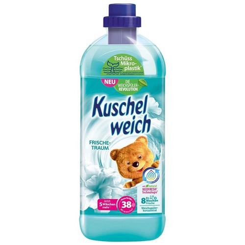 Płyn do płukania Kuschelweich Frische-Traum, 38 prań. Nowa formuła bez mikroplastiku, świeżość do 8 tygodni.