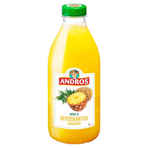Sok tłoczony z ananasów 100% Andros 1 l