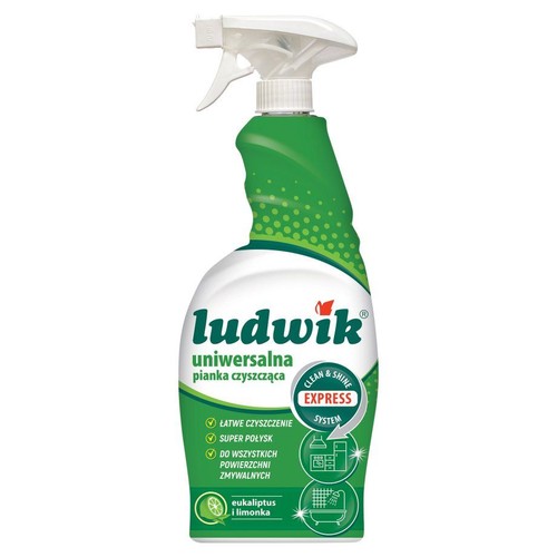 Pianka czyszcząca Ludwik do wszystkich powierzchni zmywalnych. Zapewnia łatwe czyszczenie i super połysk. Aromat eukaliptusa.