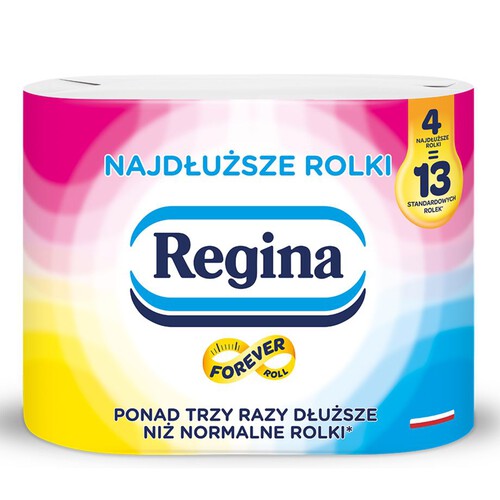 Papier toaletowy. najdłuższa rolka  Regina 4 rolki