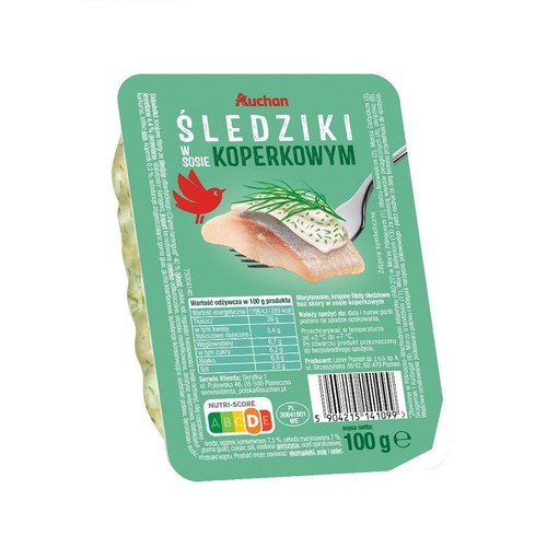 Śledzik w sosie koperkowym Auchan 100 g
