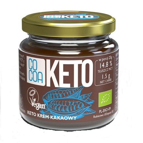 BIO Krem migdałowo - kakaowy z olejem MCT bez cukru i glutenu Cocoa 200 g