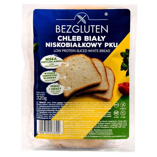 Chleb biały niskobiałkowy PKU Bezgluten 320 g