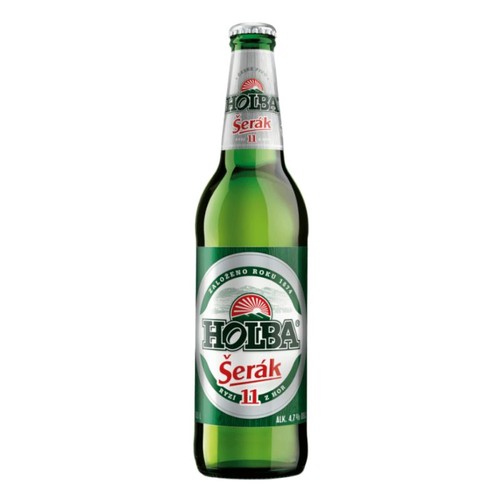 Piwo jasne lager Šerák alk.4.7% obj. Holba 500 ml