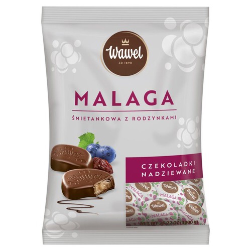 Malaga śmietankowa z rodzynkami czekoladki nadziewane Wawel 1 kg