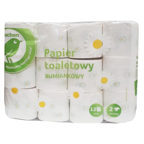 Papier toaletowy rumiankowy Auchan 12 rolek