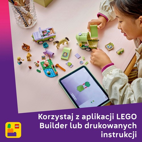 Friends Przyczepa z koniem i źrebaczkiem 42695, zestaw zabawek LEGO 1 sztuka
