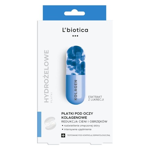 Kolagenowe płatki pod oczy L'biotica 6 sztuk