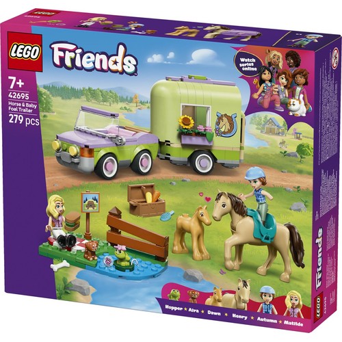 Friends Przyczepa z koniem i źrebaczkiem 42695, zestaw zabawek LEGO 1 sztuka