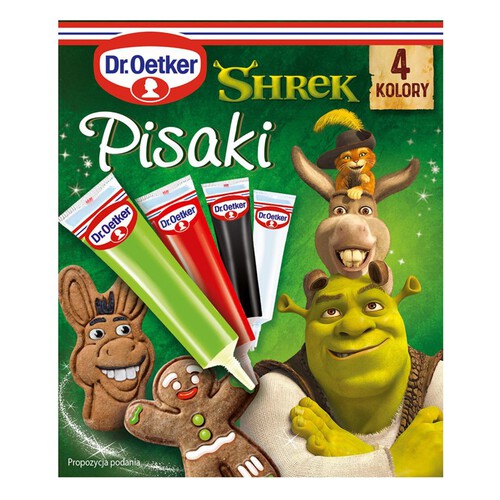 Pisaki Shrek 4 kolory Dr.Oetker 4 x 19 g