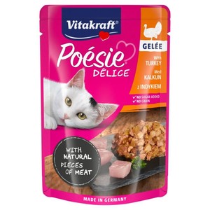 Mokra karma dla kotów Poesie Delice z indykiem Vitakraft 85 g