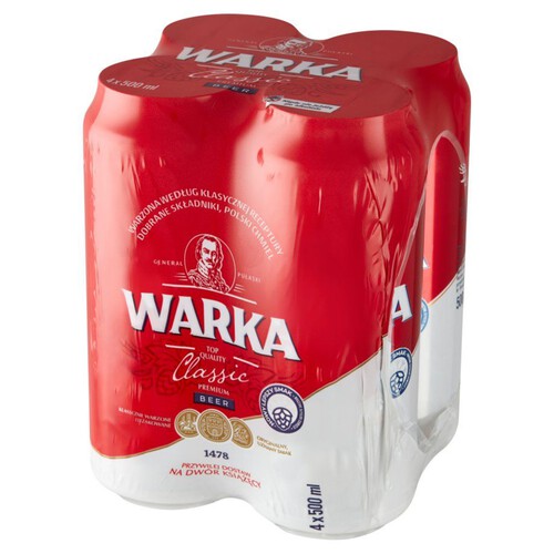 Classic Premium piwo jasne alk. 5.2% obj.  Warka 750 ml