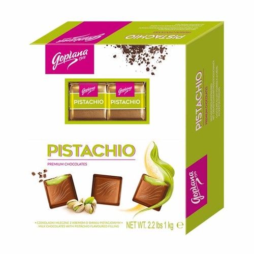Pistachio czekoladki mleczne z kremem pistacjowym Solidarność 1 kg
