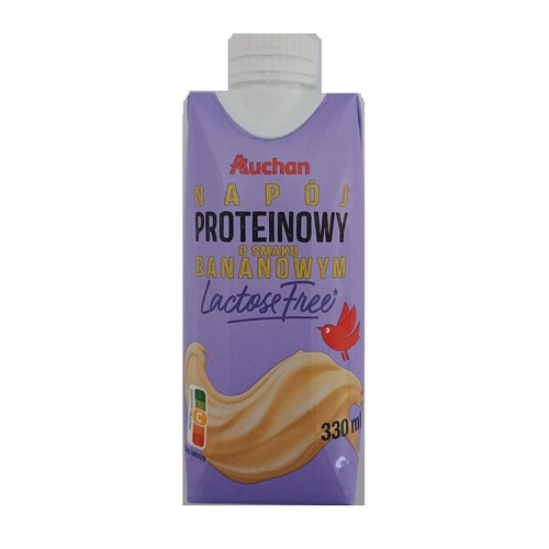 Napój proteinowy o smaku bananowym, bez laktozy   Auchan 330 ml