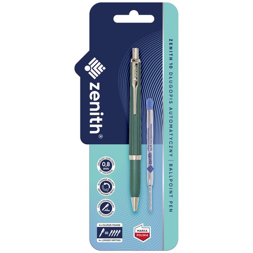 Długopis automatyczny 0,8 mm 10 Classic mix kolorów + wkład 1+1 szt. ZENITH 1 sztuka