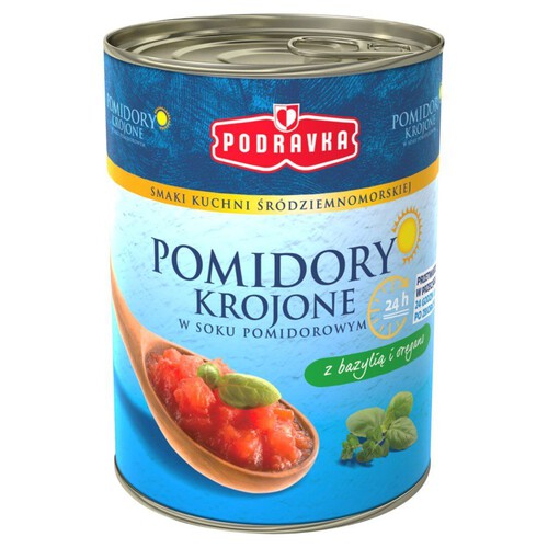 Pomidory krojone w soku pomidorowym z bazylią i oregano  Podravka 400 g