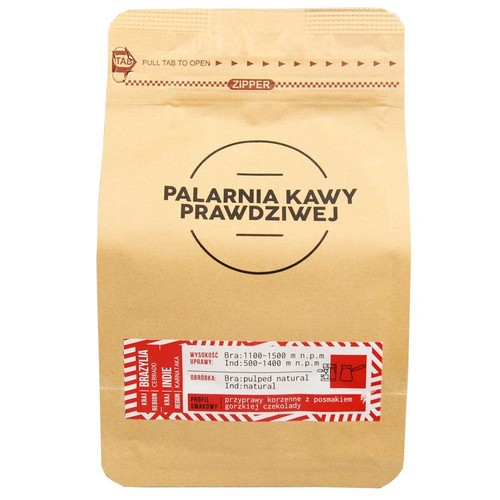 Kawa ziarnista Brazylia i Indie Palarnia Kawy Prawdziwej 250 g