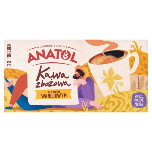 Kawa zbożowa o smaku waniliowym   Anatol 20 torebek