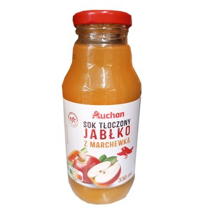 Sok tłoczony z jabłek i marchewek Auchan 330 ml