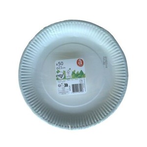 Talerz jednorazowy, średnica 23 cm, 50 sztuk Auchan 50 sztuk