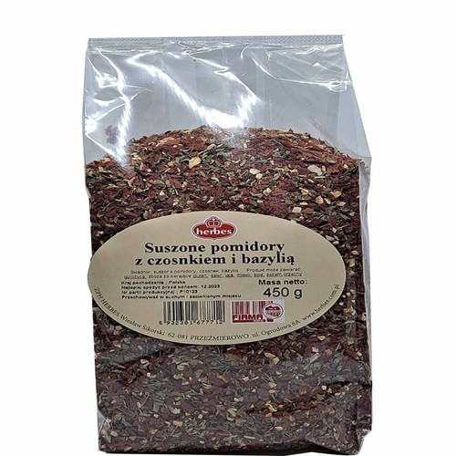 Suszone pomidory z czosnkiem i bazylią Herbes 450 g