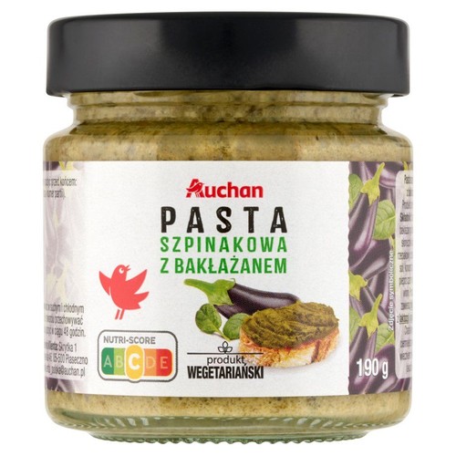 Pasta szpinakowa z bakłażanem Auchan 190 g