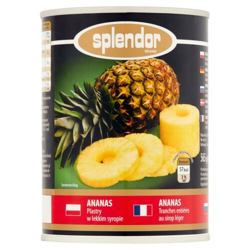 Ananas  plastry w lekkim syropie Splendor 340 g