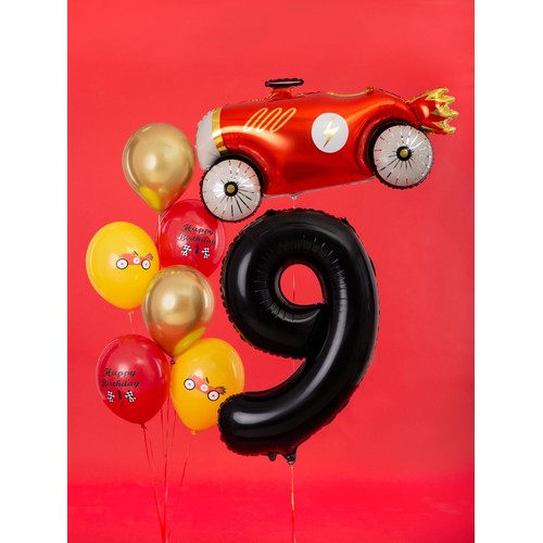 Balon foliowy Cyfra '9' 86cm czarny (1 op. / 1 szt.) PartyDeco 1 sztuka