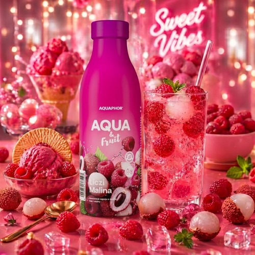 Koncentrat napoju AQUA&Fruit o smaku liczi-malina AQUAPHOR 480 ml