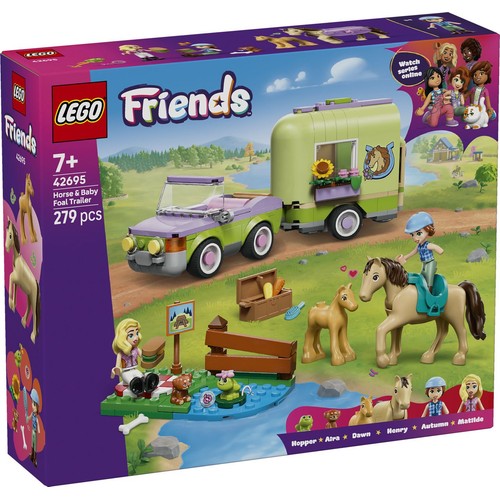 Friends Przyczepa z koniem i źrebaczkiem 42695, zestaw zabawek LEGO 1 sztuka