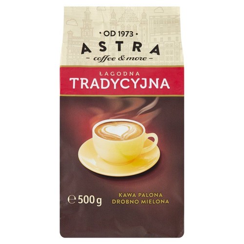 Kawa palona drobno mielona tradycyjna  Astra Coffee 500 g