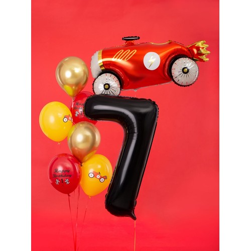 Balon foliowy Cyfra '7' 86cm czarny (1 op. / 1 szt.) PartyDeco 1 sztuka