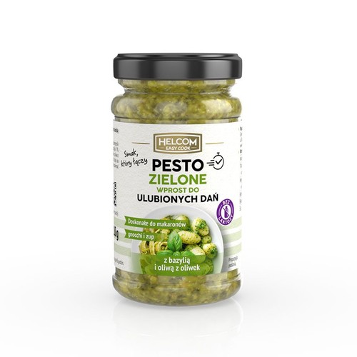 Pesto zielone z bazylią i oliwą z oliwek bez laktozy Helcom 210 g