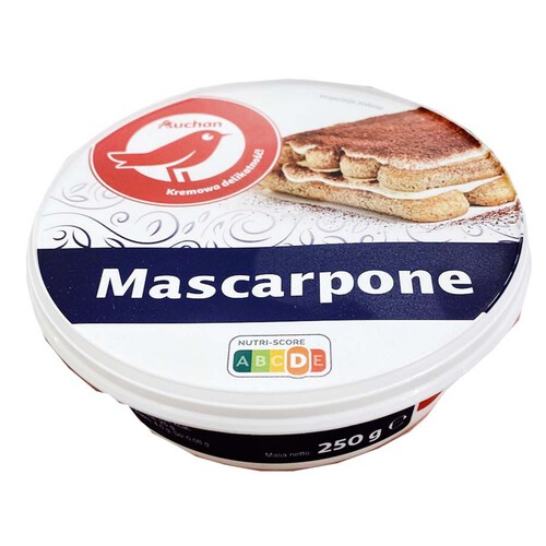 Ser Mascarpone miękki z włoskiej śmietanki  Auchan 250 g