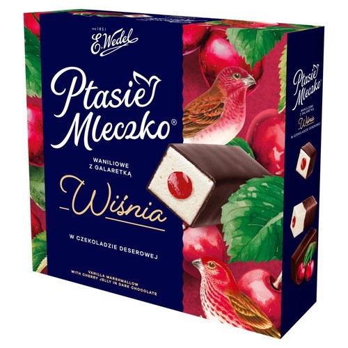 Ptasie Mleczko waniliowe z galaretką wiśniową   E.Wedel 340 g