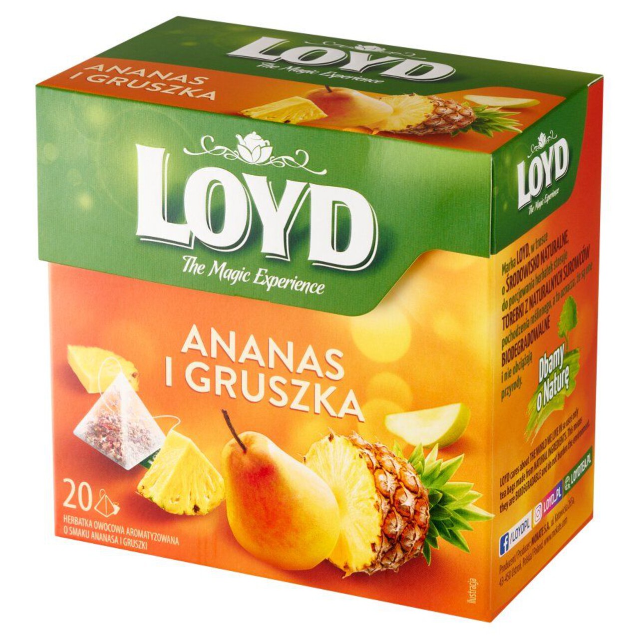 Herbatka owocowa o smaku ananasa i gruszki  Loyd 20 torebek
